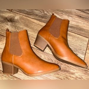 Faux Leather Ankle Boots
